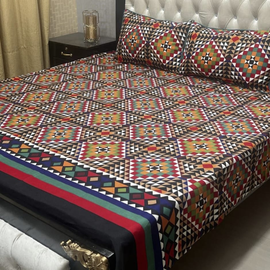 3D-Crystal cotton Bedsheets